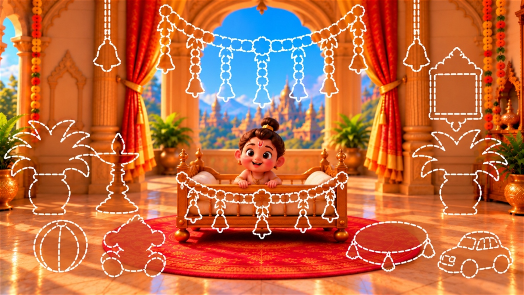Baby Anjaneya Room with Target Outlines